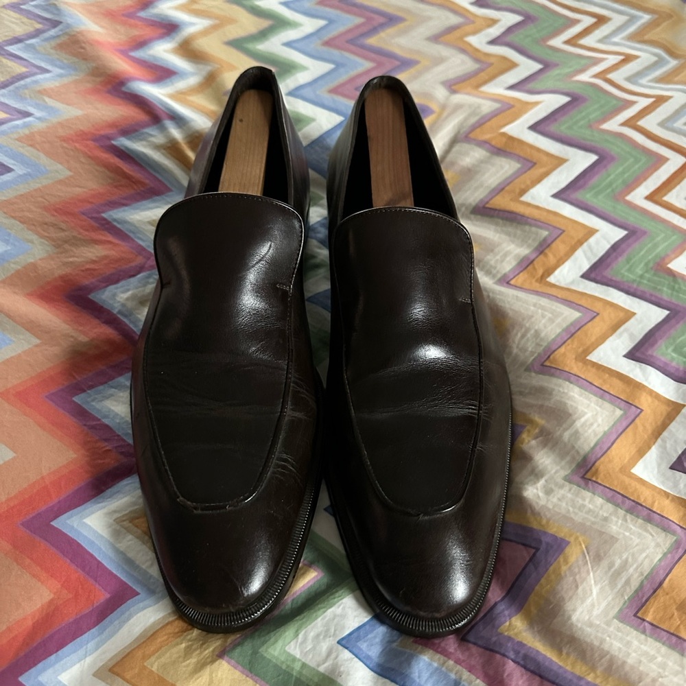 Brown Giorgio Armani loafers